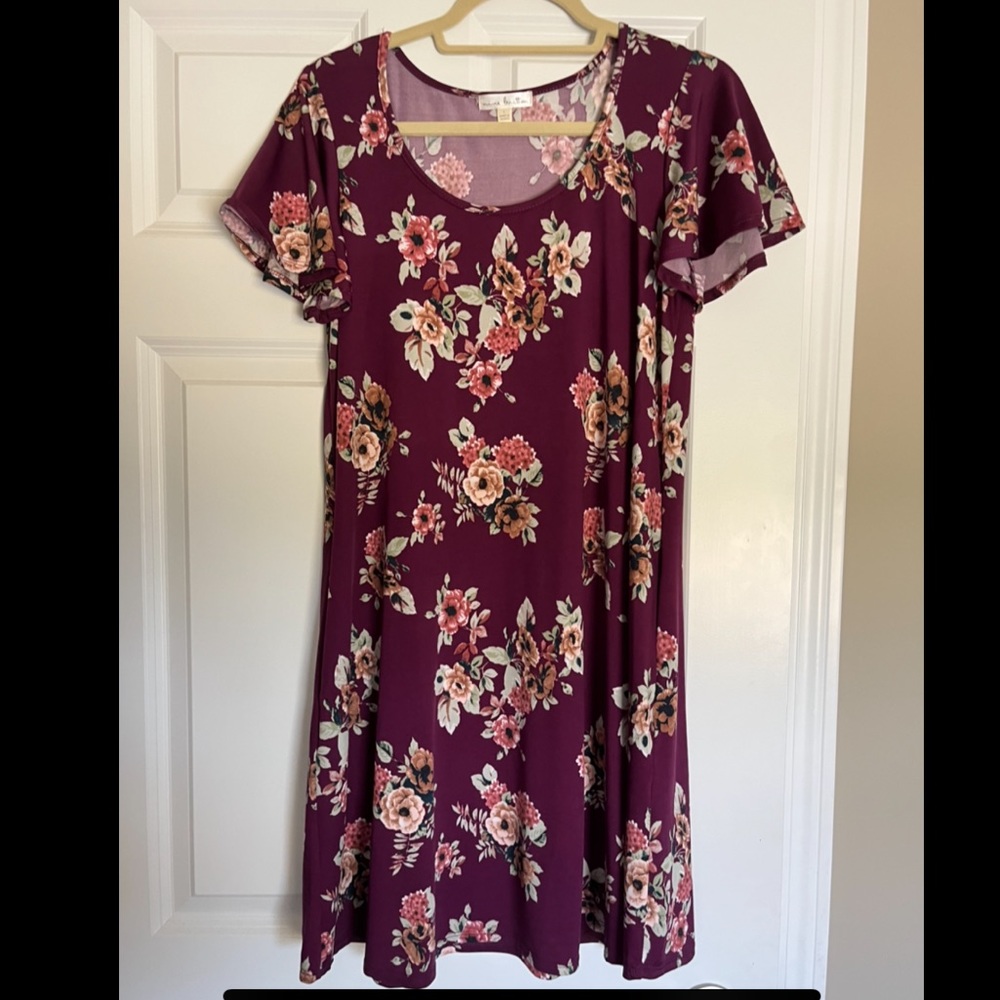 Nine Britton purple floral dress, size large